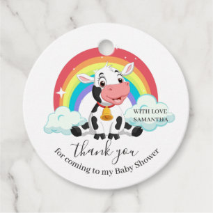 Cadeau Rainbow Baby Cow Merci Favoriser les étiquettes