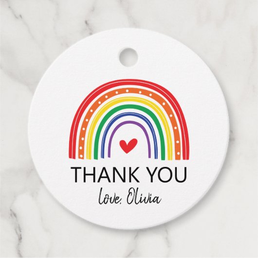 Cadeau Rainbow Birthday Merci Favoriser les étiquettes (Devant)