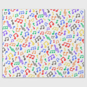 Cadeau Rainbow Musical Notes Papier d'enveloppement (Plat)