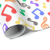Cadeau Rainbow Musical Notes Papier d'enveloppement (Coin rond)