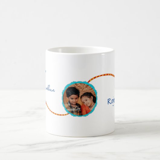 Cadeau Raksha bandhan avec photo, mug Rakhi/ Rakhr (Centre)