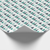 Cadeau Rangée D'Arbres Papier Enveloppant Noël (Coin)