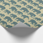 Cadeau Rangées d'éléphants de Paisley sur papier d'envelo (Coin)