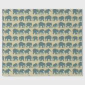 Cadeau Rangées d'éléphants de Paisley sur papier d'envelo (Plat)