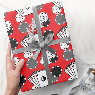Cadeau Red Casino Poker Party Enveloppement Papier
