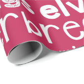 Cadeau Red Christmas Words Holiday Wrapper Papier (Coin rond)