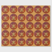Cadeau Red Ghost Dance Buffalo papier d'emballage brillan (Plat)