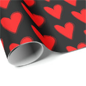 Cadeau Red Heart Valentine's Day Heart Wrapping Papier (Coin rond)