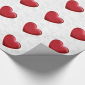 Cadeau Red Hearts Grey Pop Art Love Wrapper Papier (Coin)