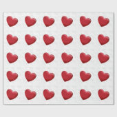Cadeau Red Hearts Grey Pop Art Love Wrapper Papier (Plat)
