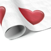 Cadeau Red Hearts Grey Pop Art Love Wrapper Papier (Coin rond)