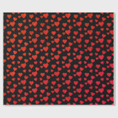 Cadeau Red Hearts Motif Valentine's Day Wrapping Papier (Plat)