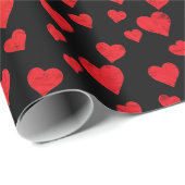 Cadeau Red Hearts Motif Valentine's Day Wrapping Papier (Coin rond)