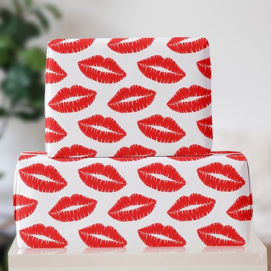 Cadeau Red Lipstick Baiser Motif Valentine papier envelop