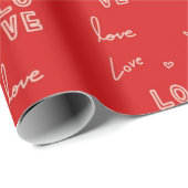 Cadeau Red Love Valentine's Day Wrapping Papier (Coin rond)