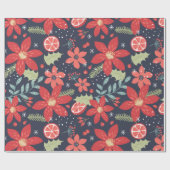 Cadeau Red Poinsettia MERRY CHRISTMAS WRAPPER PAPIER (Plat)