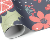 Cadeau Red Poinsettia MERRY CHRISTMAS WRAPPER PAPIER (Coin rond)