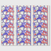 Cadeau Red White & Blue Home Run Baseball Papier rayé (Plat)