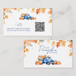 Cadeau Registratie QR Code Blauwe Vrachtwagen Klei Informatiekaartje