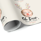 Cadeau Reindeer Tan Funny Noël Vacances Papier d'envelopp (Coin rond)