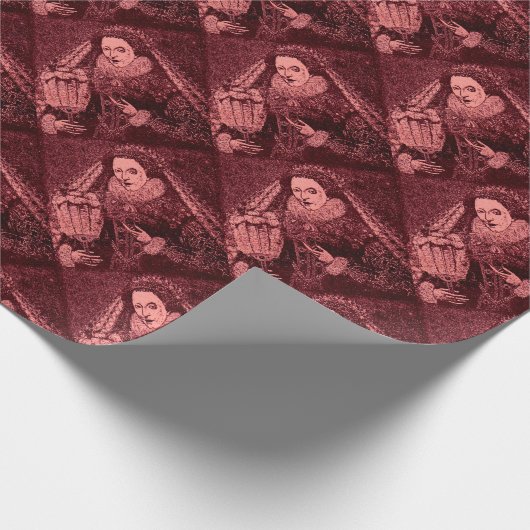 Cadeau Reine Elizabeth I en papier rose (Coin)