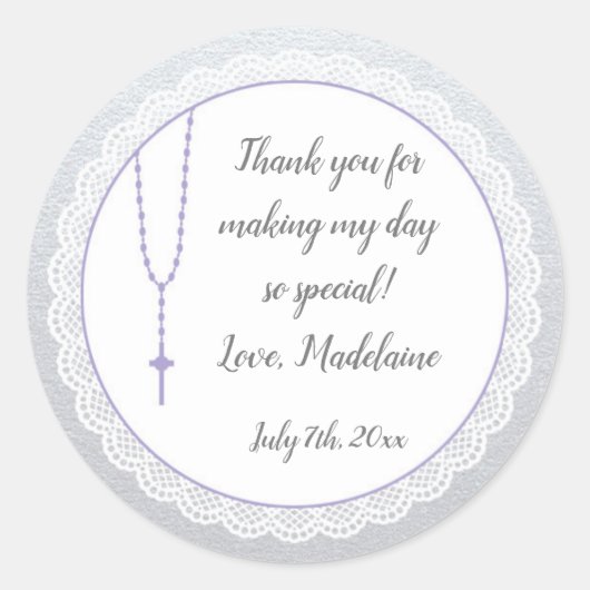 Cadeau religieux Favoriser Étiquette fille Lavande (Devant)