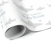 Cadeau Requins mignons avec des mots | Papier à enveloppe (Coin rond)