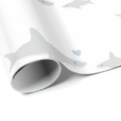 Cadeau Requins mignons | Papier d'enrobage de Baby shower (Coin rond)