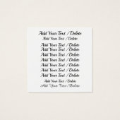 Cadeau, Restaurant, Club, Carte de visite (Dos)