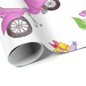 Cadeau Retrait à la main scooter de Noël Wrapper Papier (Coin rond)