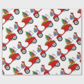 Cadeau Retrait à la main scooter de Noël Wrapper Papier (Plat)