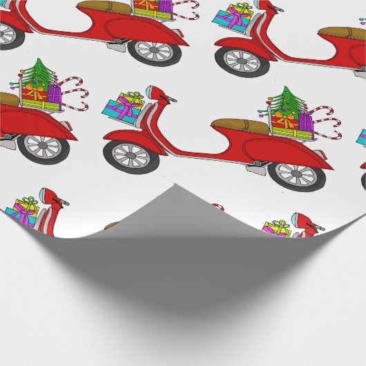 Cadeau Retrait à la main scooter de Noël Wrapper Papier (Coin)