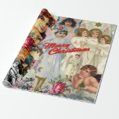 Cadeau RETRO ANGEL CHRISTMAS COLLAGE Papier de recouvreme (Déroulé)