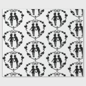 Cadeau RETRO GARÇON ET UNE FILLE DANS UN papier enveloppa (Plat)