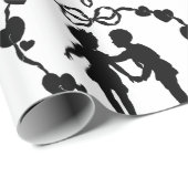 Cadeau RETRO GARÇON ET UNE FILLE DANS UN papier enveloppa (Coin rond)