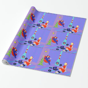 Cadeau Rétro maison pour le papier d'emballage de