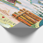Cadeau RETRO NOËL ILLUSTRATION IWrapping Papier (Coin)