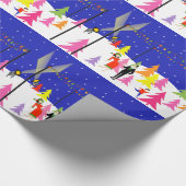 Cadeau Rétro papier d'emballage de ferme d'arbre de Noël (Coin)