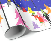 Cadeau Rétro papier d'emballage de ferme d'arbre de Noël (Coin rond)