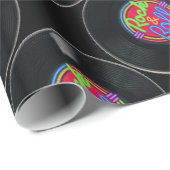 Cadeau Rétro papier d'emballage de vinyle de roche et de (Coin rond)