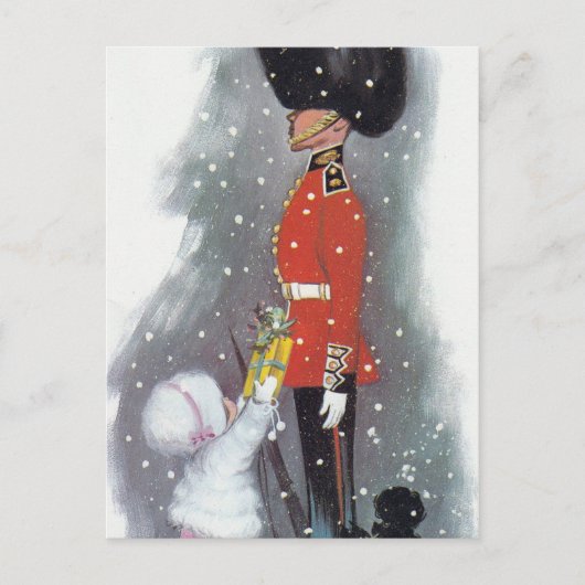 cadeau rétro vintage donnant carte postale de Noël (Devant)