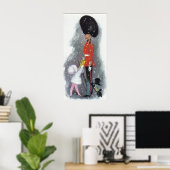 cadeau rétro vintage donnant fille affiche de Noël (Bureau à domicile)