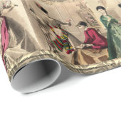 Cadeau Robe Victorienne Avec Papier À Bow Rose (Coin rond)