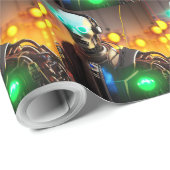 Cadeau Robot 2 papier d'emballage brillant (Coin rond)