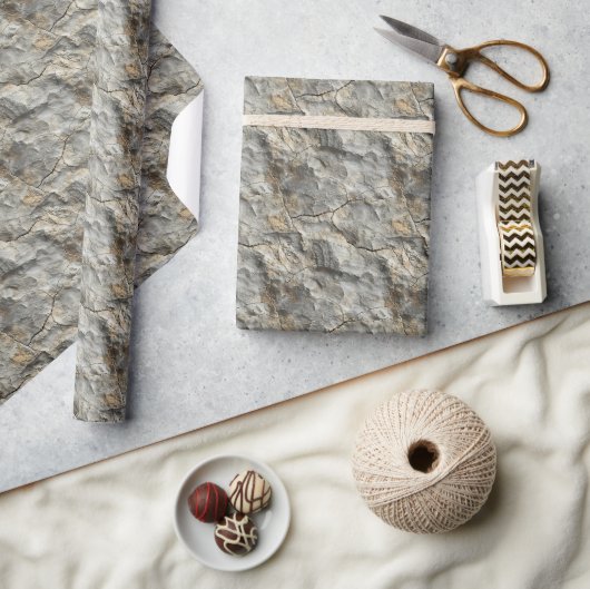 Cadeau Roche Texture Impression Papier Papier Rouleau (Artisanat)