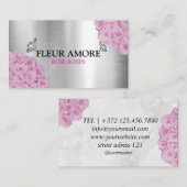 Cadeau Roos Dozen Flowers Flowerbox Visitekaartje (Voorkant / Achterkant)