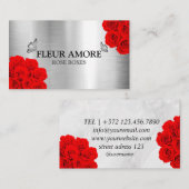 Cadeau Roos Dozen Flowers Flowerbox Visitekaartje (Voorkant / Achterkant)