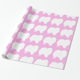 Cadeau Rose blanc de silhouette de papier d'emballage de