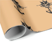 Cadeau Rose de boussole de pirate et papier d'Ancre (Coin rond)