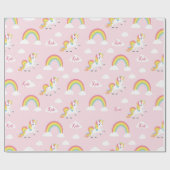 Cadeau Rose de papier d'emballage de licorne (Plat)
